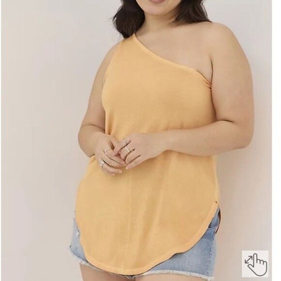 Torrid Orange Tunic Tank Top Super Soft One Shoulder Plus Size 4x (26) - Picture 1 of 7